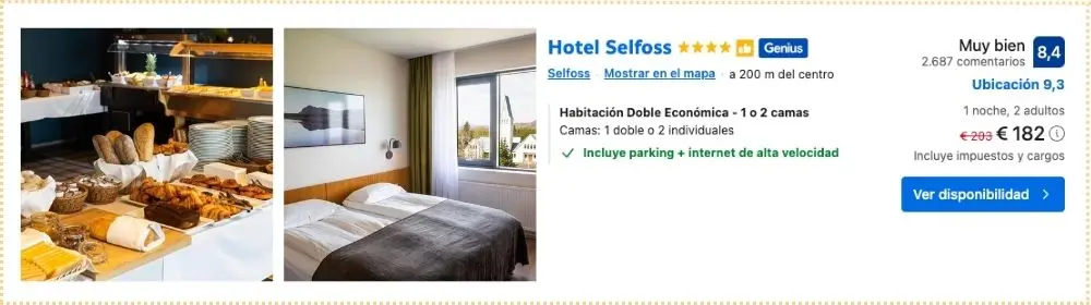 Alojamiento en Selfoss Islandia