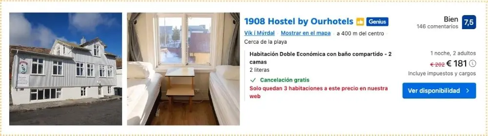Alojamiento barato en Vik, Islandia