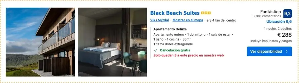 Alojamiento de Booking en Vik, Islandia