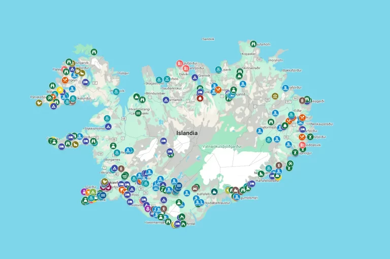 Mapa Islandia