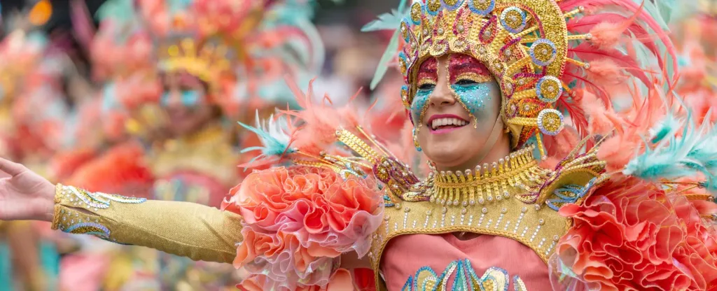 Chica disfrutando del desfile del carnaval de Badajoz